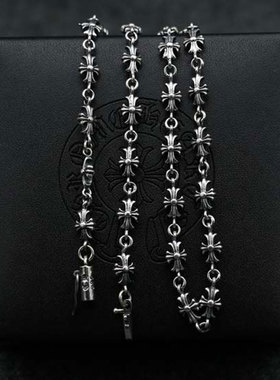 欧美纯银十字架短款链子