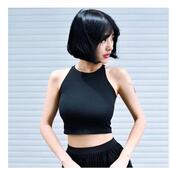 圆领打底衫 性感露脐装 紧身高腰上衣 纯棉t恤女夏韩版 修身 短款 无袖