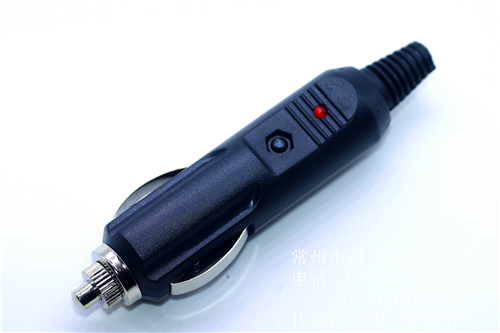 车载点烟器插头带开关led指示灯纯铜大功率汽车12v24v电源线接头