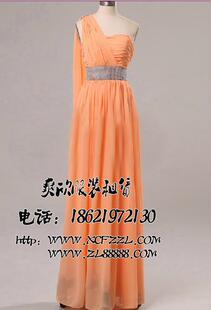 斜肩礼服长款 出租 演出服租借 礼仪小姐服装出租 伴娘服装租赁
