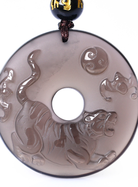 阳火得意吊坠黑曜石属虎人2026年吉祥物男女生肖虎佩戴挂件