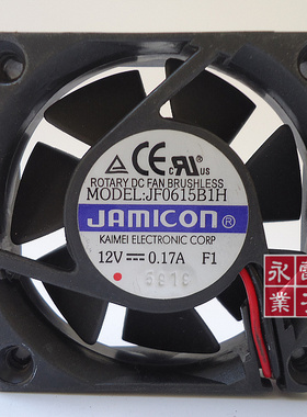 正品凯美JAMICON JF0615B1H 12V 0.17A 6015 2线双滚珠散热风扇
