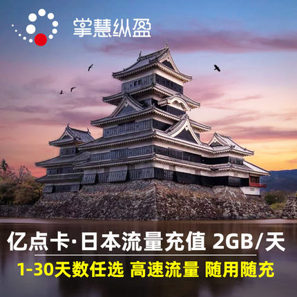 亿点充值 日本电话卡充值流量包1/3/5/7/10天直播神器