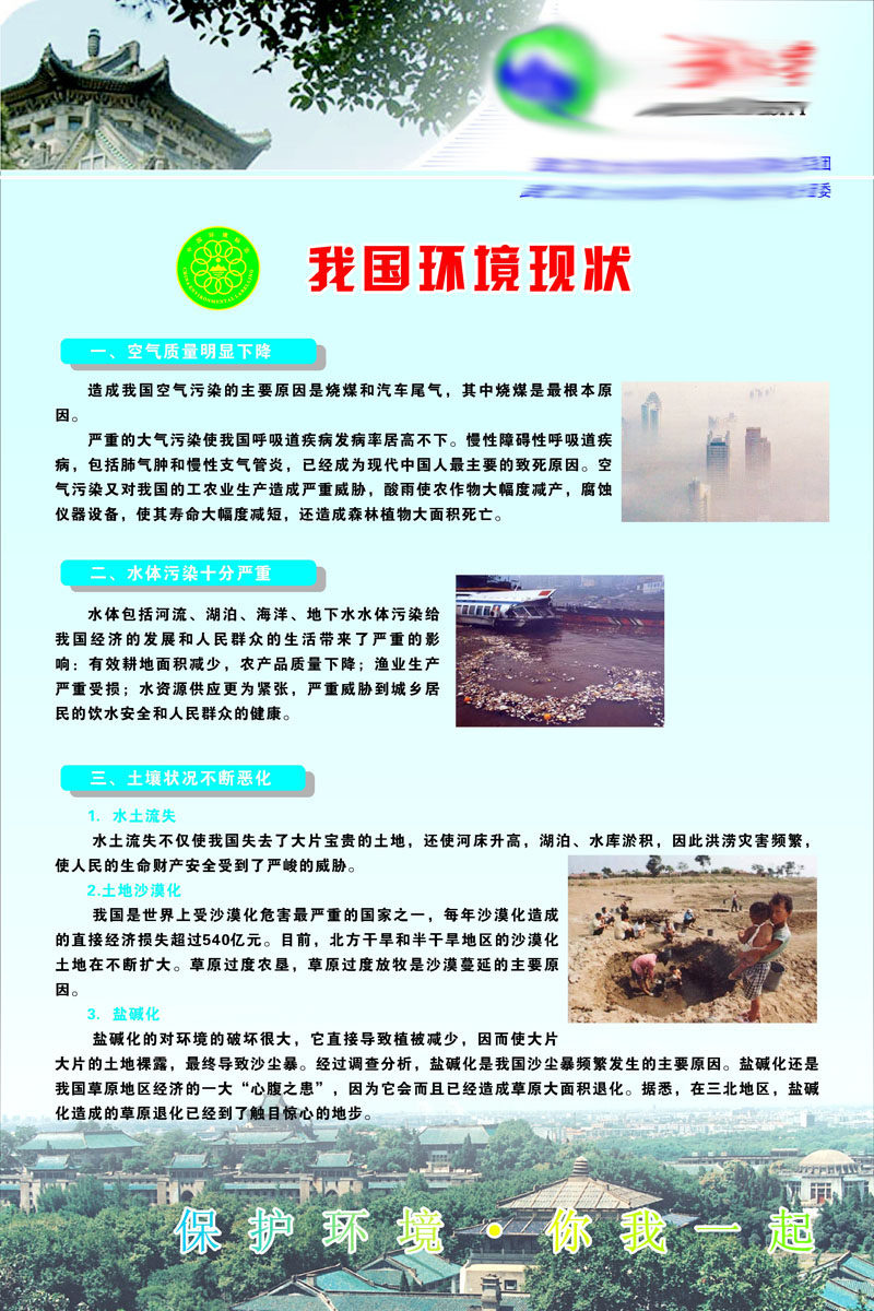 209海报展板素材制作184环境卫生知识宣传系列十我国环境现状