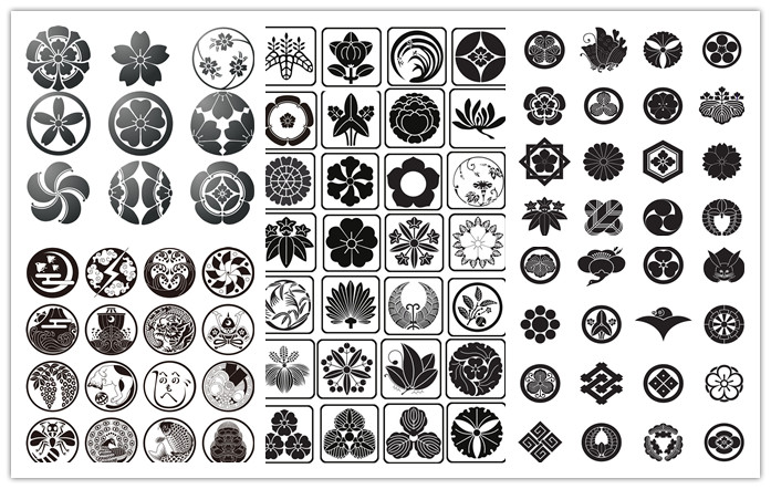 A0960矢量日本日式传统家纹纹章图案 AI设计素材