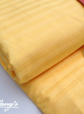 王氏手工 淡黄色条纹 天然纯棉 高品质面料 床铺布料 2.3m宽幅