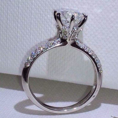 福大生1.65ct(130+35)VS I-J天然钻戒婚戒六爪 皇冠超闪特价正品