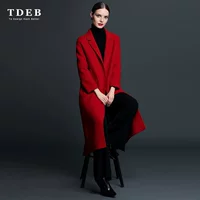 TDEB2019 áo khoác cashmere hai mặt lớn mới của châu Âu và Mỹ - Áo len lót đôi áo khoác lông vũ nữ