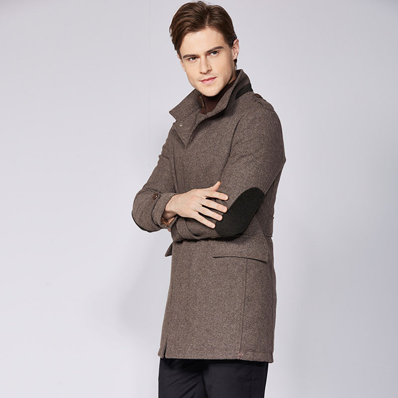 中长款修身加厚保暖羊毛呢羽绒服