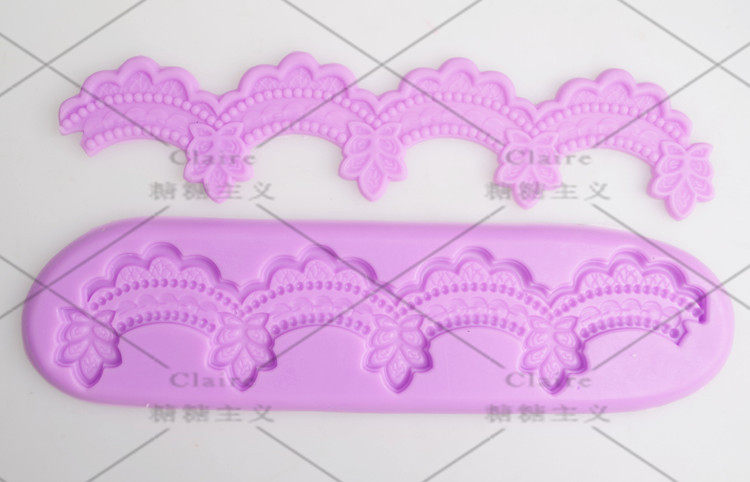 古典压模纹理模具翻糖硅胶模具干佩斯蕾丝花边生日婚礼蛋糕围边模