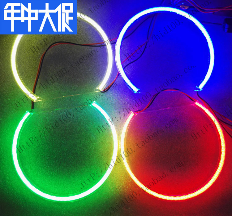 摩托车改装灯饰 幻影LEDCOB天使眼124MM131半圆光圈天使眼恶魔眼