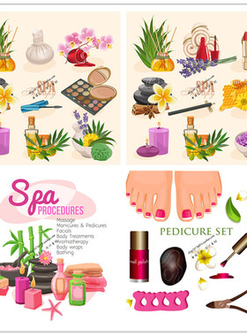 A1204矢量女士保健按摩美甲SPA面膜香薰LOGO图案 AI设计素材