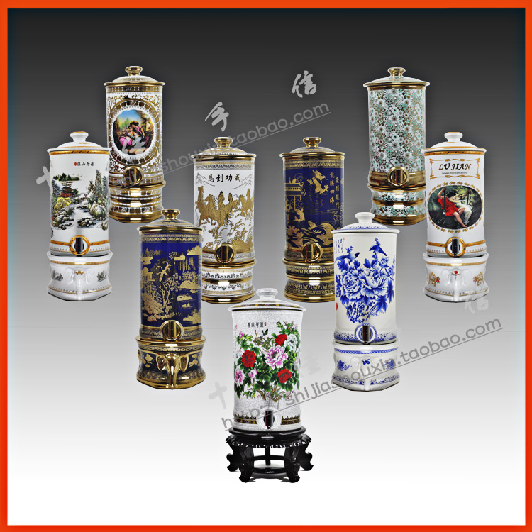 十佳手信大号过滤厨房器具新品纯净水缸过滤带龙头养生陶瓷滤水器