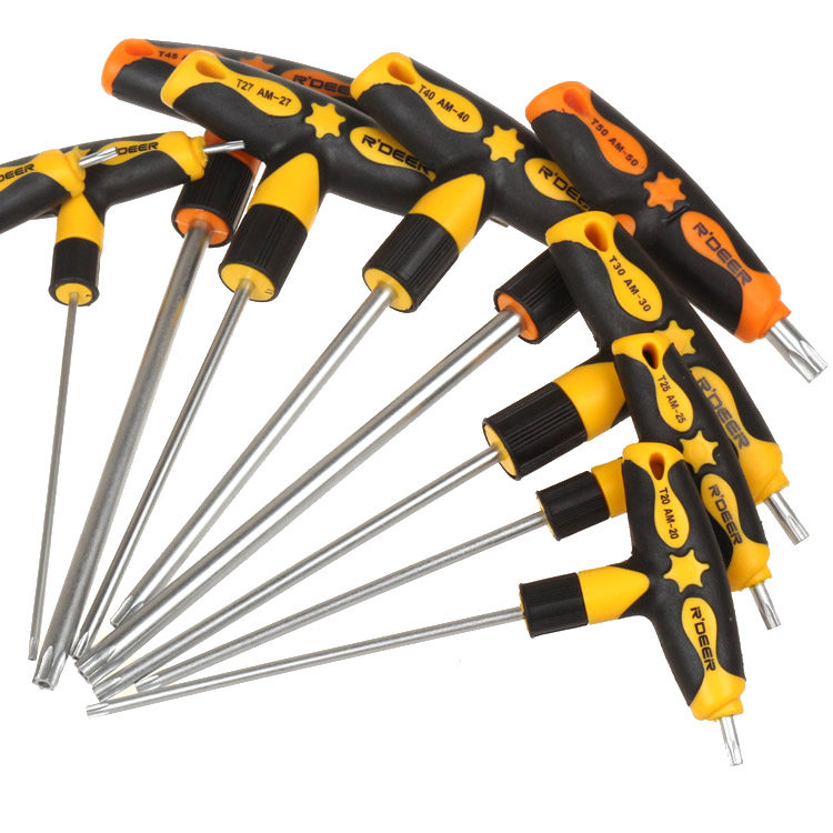 飞鹿 星型带中孔梅花内六角t型扳手 带柄米字梅花螺丝刀 花角工具