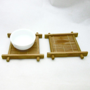 竹茶托茶垫 井字杯托 功夫茶具茶道配件 方形竹制杯垫 竹器小茶托