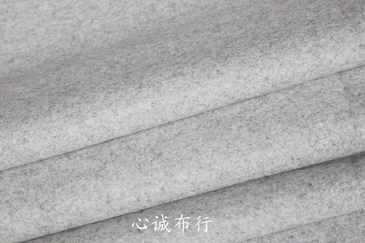 进口挺括 浅灰色羊毛尼麦呢子毛料 高档大衣外套套装短裙布料