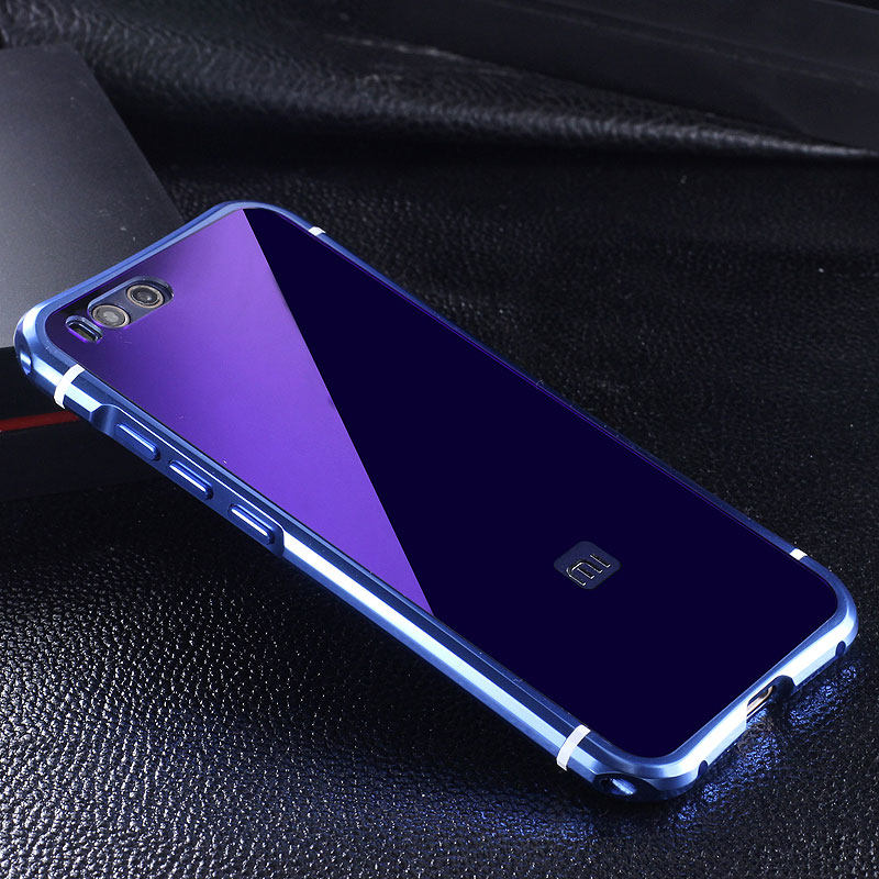 iy Rainbow Aluminum Metal Bumper Dazzle PC Back Cover Case for Xiaomi Mi 6