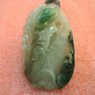 玉如意 南阳独山玉吊坠透水天蓝料巧色精雕南阳独玉挂件万事如意1