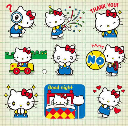 Hello Kitty贴纸可爱三丽鸥Sanrio手帐手机防水动漫贴纸24枚入
