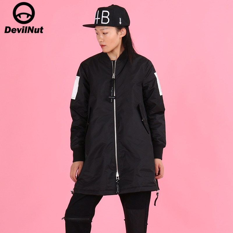 DEVIL NUT 潮牌 恶魔  A字版侧拉链 情侣 女款 棉服  BIB ASX