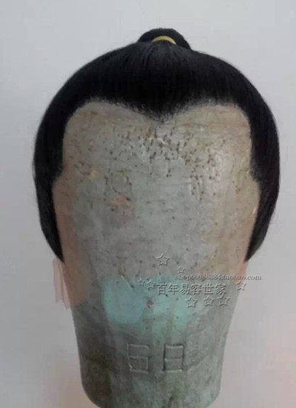 影视头套定做影视男士道士头套前粘纱半手钩头套化妆毛发透气长发