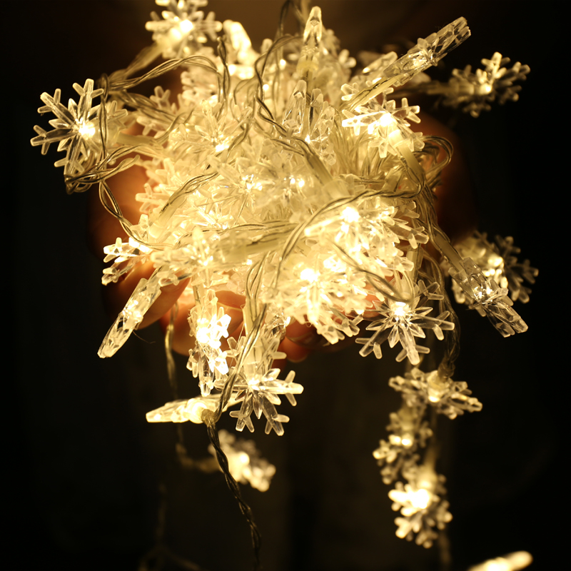 led雪花彩灯闪灯串灯婚庆节日