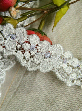 29D 优惠价  客供 浅白灰色 弹力蕾丝花边2.8cm宽 2.5元1米