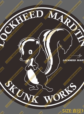 洛克希德马丁臭鼬工厂黑色个性新款徽章贴纸车贴旅行箱贴