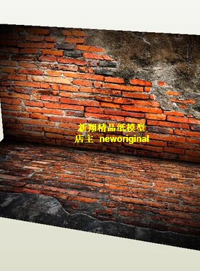 1比6 12 18 figma 红色砖墙墙面 地库 室内 兵人车模汽车场景模型