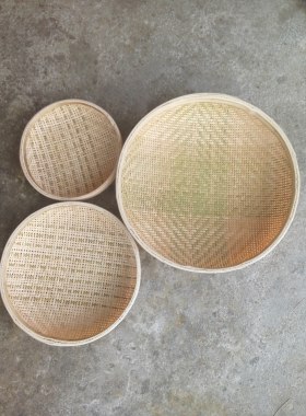 纯手工精品竹编粉末竹筛子细孔茶叶茶末粉末筛竹制品米筛爆亏包邮