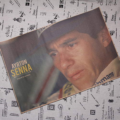 f1赛车手 塞纳 写真画 ayrton senna williams f1 team 宣传画