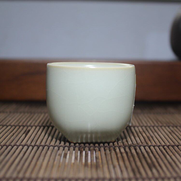 台湾柏采窑 汝窑品杯老釉水粉青开片茶杯 太白醉酒杯BR-36