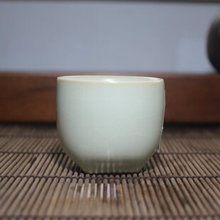台湾柏采窑 汝窑品杯老釉水粉青开片茶杯 太白醉酒杯BR-36