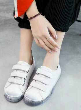 热典MEMA小脏鞋女秋季新款百搭韩版真皮做旧魔术贴平底学生小白鞋