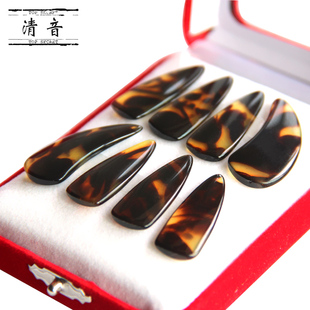 打工皇帝 古筝指甲 加厚双面弧 手工打磨 左右手一套八片带盒
