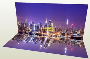 香港维多利亚港 海港港口 夜景 城市摩天楼船模 车模汽车场景模型