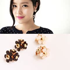 Korean version of the exquisite Lady graceful sweet solid Flower Earrings non-pierced earrings ear ear clip earrings