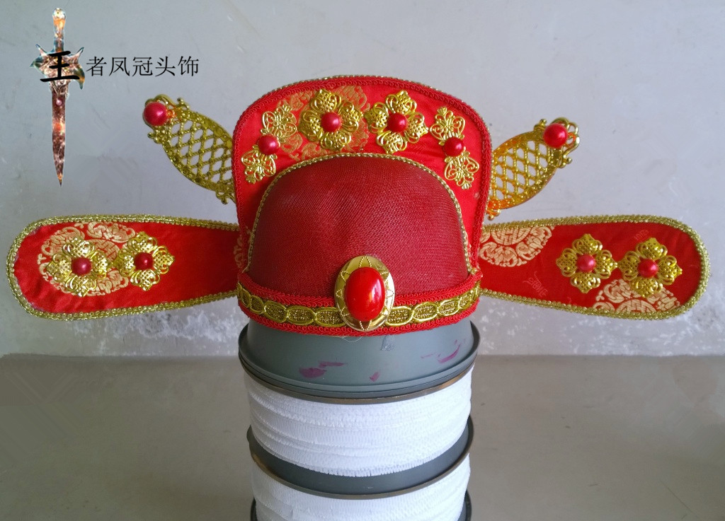 古装帽子汉服结婚新郎帽子头饰汉服婚庆古装头饰影楼拍照唐装帽子