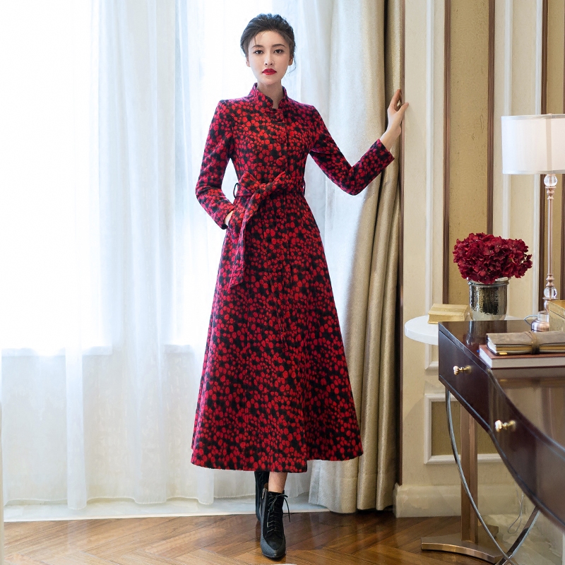 立领羊绒大衣中长款羊毛