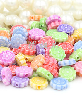 彩虹编织机rainbow loom 手链配件 彩色10mm太阳花 diy串珠材料
