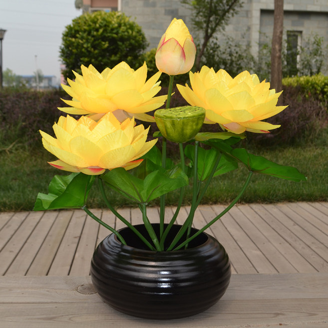 5支包邮大束莲花睡莲园林工艺花卉装饰仿真托盘荷花