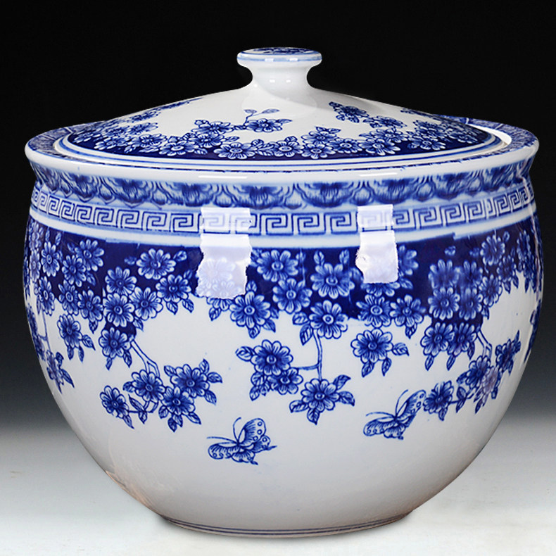 景德镇陶瓷器 青花瓷10斤20斤米缸米桶 茶叶罐缸 糖果零食干货罐|ruв категории кухня/посуда, кухонный Гаджет/кухня хранения, тарного хранения/кухня хранения посуды, метров ведро/риса - от Buy2taobao.com для оказания профессиональной услуги покупки агента Taobao