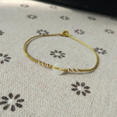 极小玉平安扣0.8mm极细14K包金珠手编四股辫金刚结手链脚绳