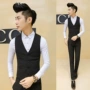 Mùa hè nam Hàn Quốc thời trang nam mỏng vest đêm hộp tóc stylist overalls triều nam phù hợp với áo khoác vest - Dệt kim Vest vest nam hàn quốc