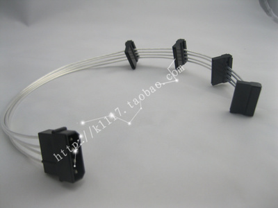 大4p转sata一拖四 IDE转硬盘sata线 镀银线 4p转sata硬盘线