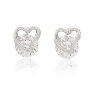 Love jewelry elegant fashion zircon earrings zircon micro-insert new love circle ornament earrings-Stud female