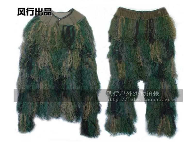 仿生迷彩伪装服吉利服 稻草型狩猎服 林地野战伪装服 观鸟服