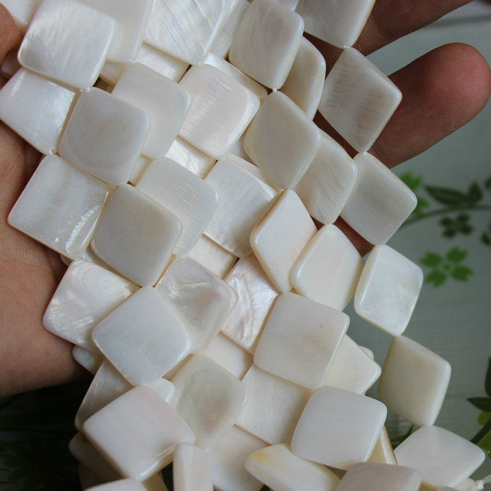 珍珠母贝贝壳隔片 对角直孔四方贝壳片 diy饰品材料配件