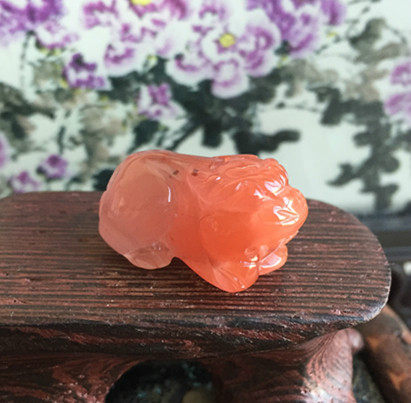 天然川料南红玛瑙貔貅吊坠雕件 水红瑞兽挂件雕刻项坠