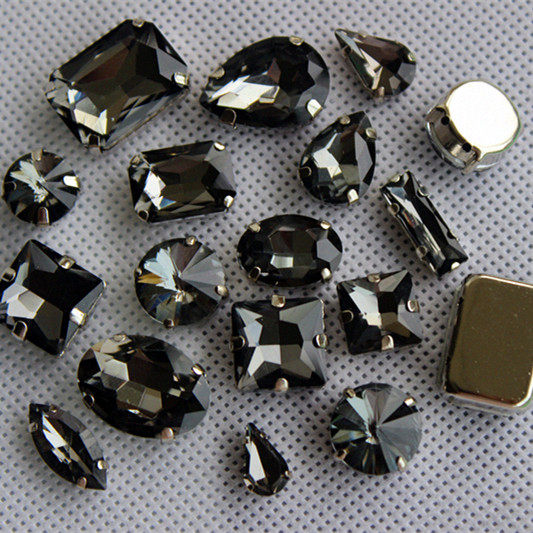 透明灰双孔手缝水钻爪钻闪DIY包包鞋子扣卡子裙子貂皮草配件长方,饰品/流行首饰/时尚饰品新,其他DIY饰品配件,淘宝优惠券,粉丝福利购,淘宝优惠卷